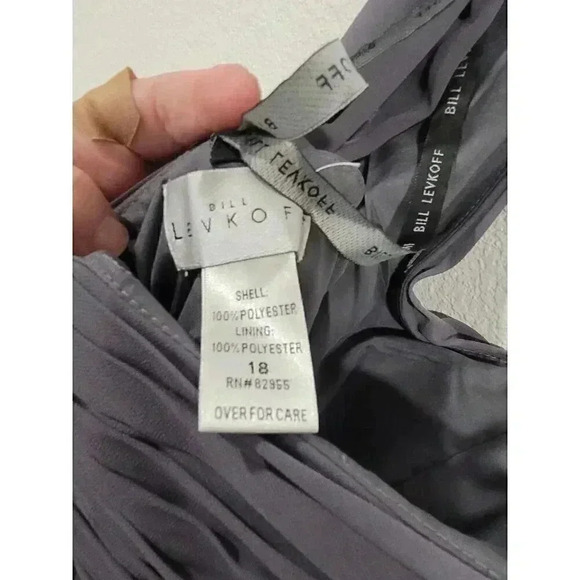 Bill Levkoff grey chiffon dress size 18 #9 - Picture 7 of 8